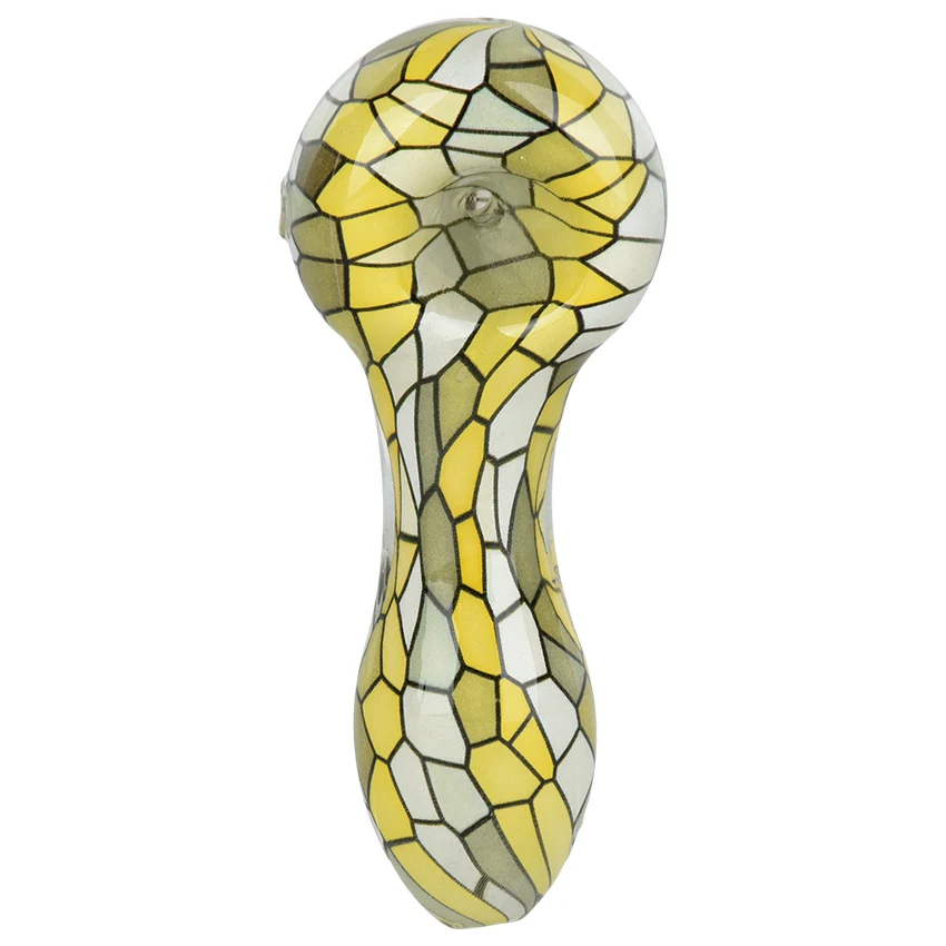 Mosaic Colorful Print Glass Spoon Pipe 3.75" #PP5172 - Image 5